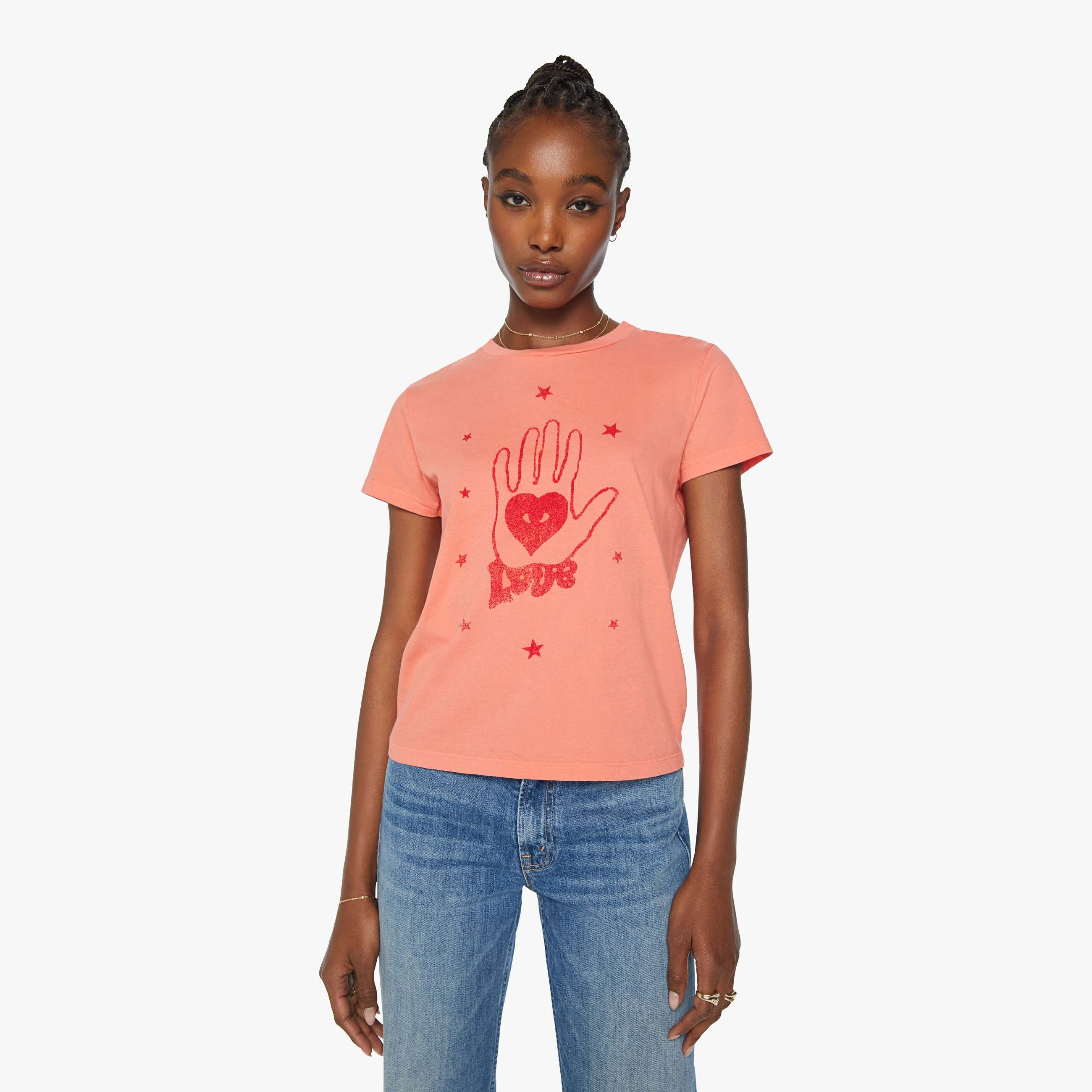 Mother The Itty Bitty Goodie Goodie Seeing Love T-shirt In Red