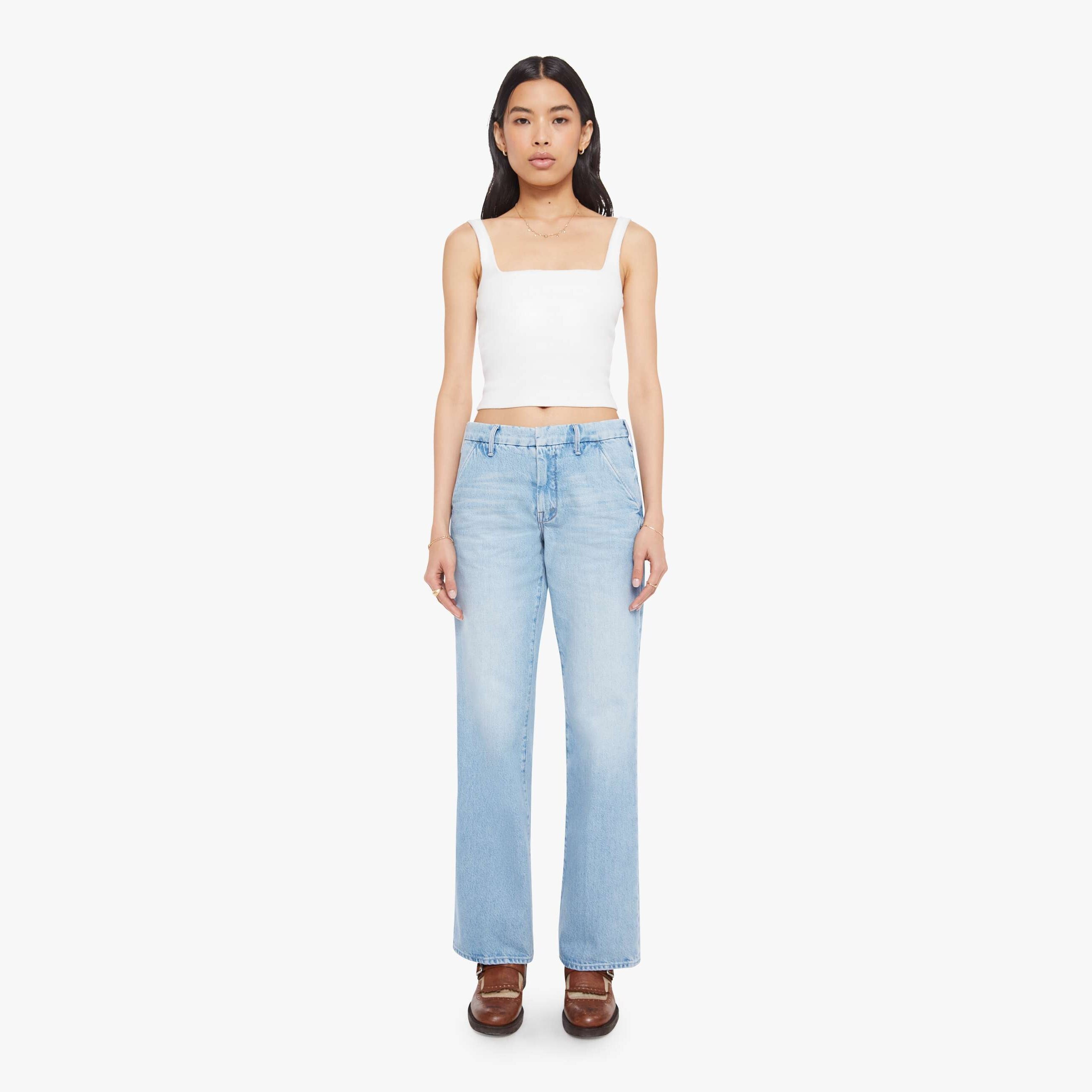 Mother The Bookie Prep Sneak This Is How I Roll Jeans In Blue