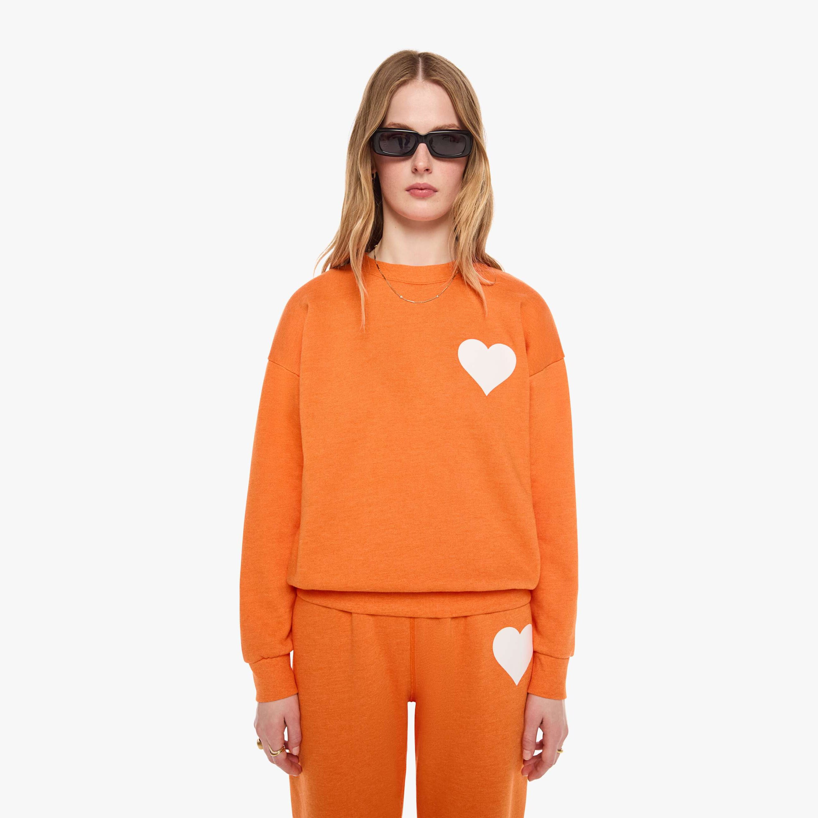 Sprwmn Heart Sweatshirt In Orange