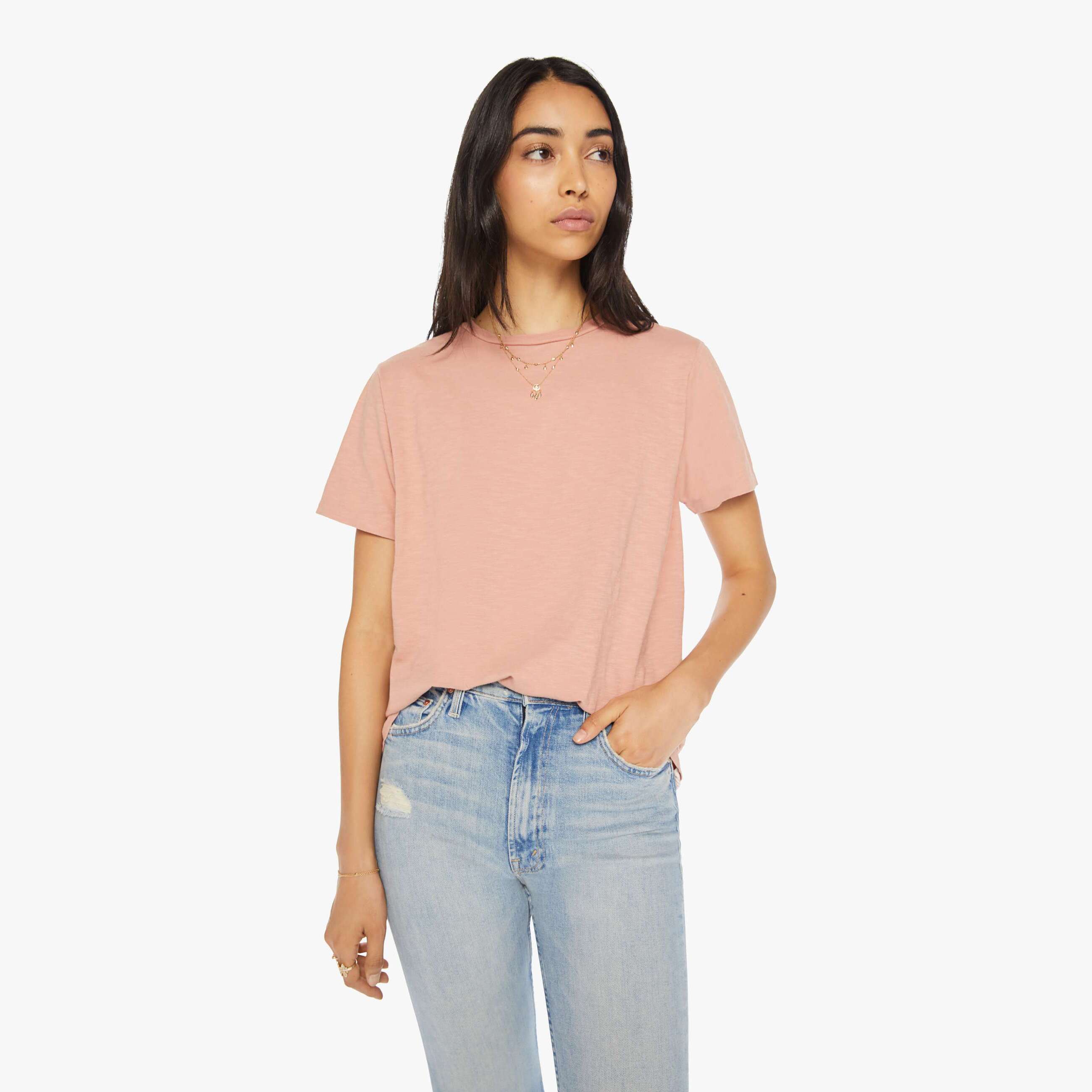 Shop Velva Sheen Rolled Short Sleeve Regular Beige T-shirt In Orange