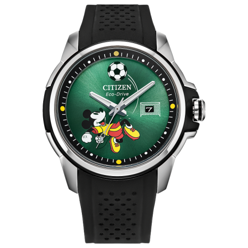 Citizen Men's Mickey Mouse Black Silicone Strap Watch 44mm - Black