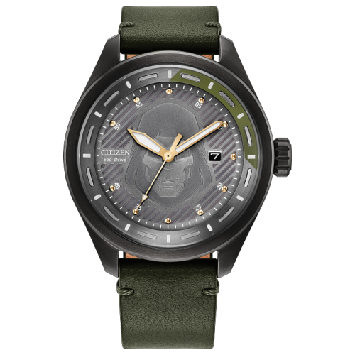 Citizen Men's Marvel Doomsday Green Leather Strap Watch 43mm - Black