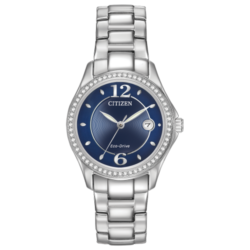 Citizen Silhouette Crystal Womens Crystal Accent Silver Tone Stainless Steel Bracelet Watch Fe1140-86l, One Size