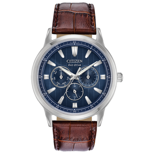Citizen Eco-Drive Men's Corso Brown Leather Strap Watch 44mm - Brown