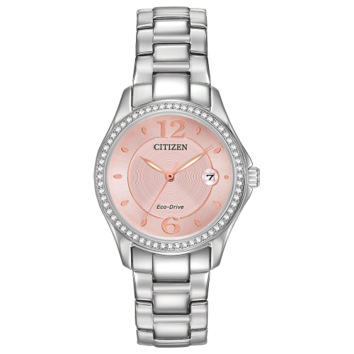 Citizen Silhouette Crystal Womens Crystal Accent Silver Tone Stainless Steel Bracelet Watch Fe1140-86x, One Size